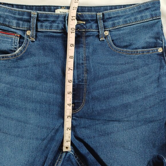 Tommy Jeans Straight Highrise Ankle Dark Wash Stretch Raw Hem Size 12 Size 31 - Picture 11 of 12